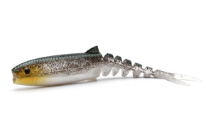 GUMA SAVAGE GEAR CANNIBAL MINNOW V-TAIL - GREEN SILVER