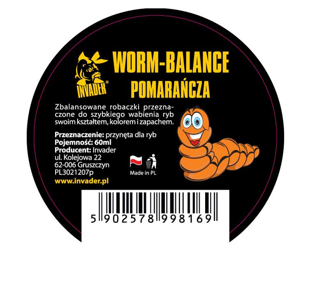 KULKI WORM BALANCE INVADER - POMARAŃCZA 60ml