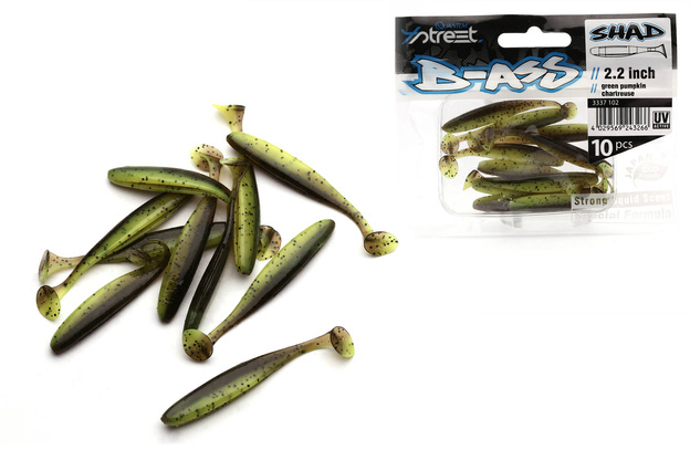 GUMY QUANTUM 4STREET B-ASS SHAD - GREEN PUMPKIN CHARTREUSE