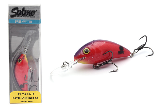 UNIKATOWY WOBLER SALMO RATTLIN HORNET F 4,5cm - RED PARROT