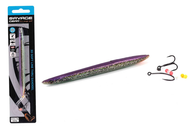 PRZYNĘTA SAVAGE GEAR 3D SOFT LINE THRU SANDEEL 12,5cm - MOTOROIL UV