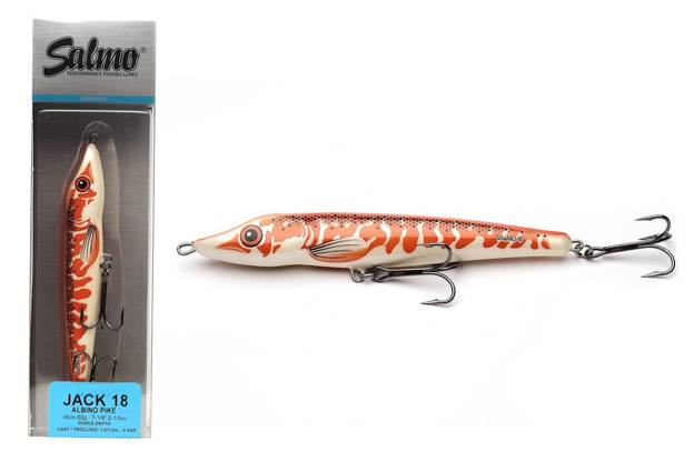 QJA006 - SALMO WOBLER JACK SINKING 18cm - ALBINO PIKE