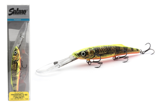 UNIKATOWY WOBLER SALMO FREEDIVER SDR 12cm - GOLD FLUO PERCH