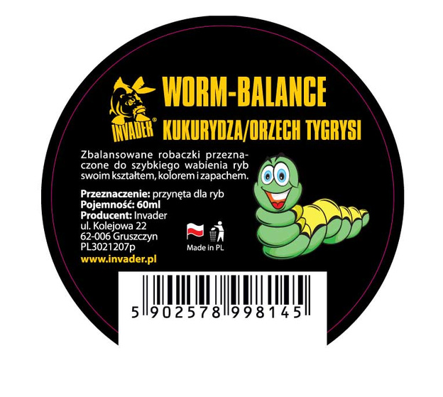 KULKI WORM BALANCE INVADER - KUKURYDZA/ORZECH TYGRYSI 60ml