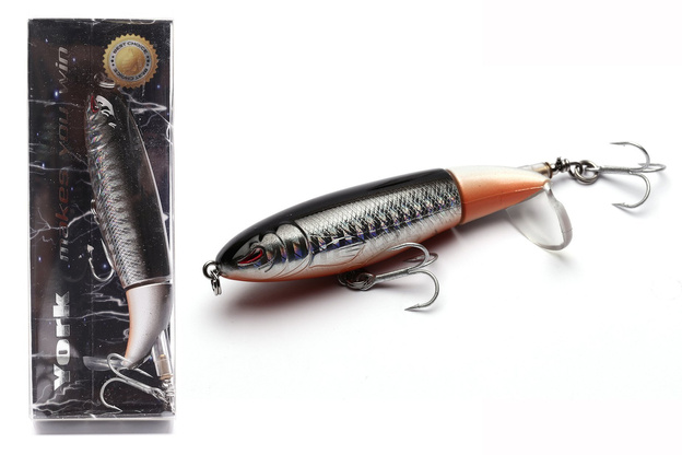 45517 - YORK WOBLER POWIERZCHNIOWY AMBER 9cm - SILVER