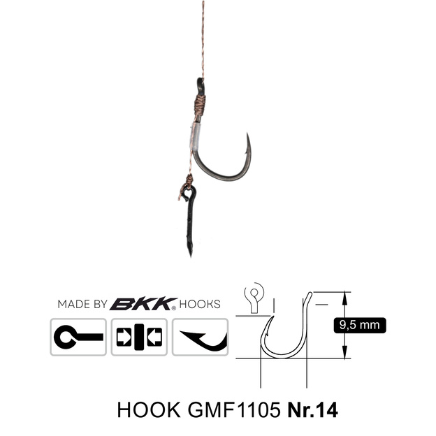 PRZYPONY GENLOG METHOD FEEDER RIG NEEDLE 14/8cm