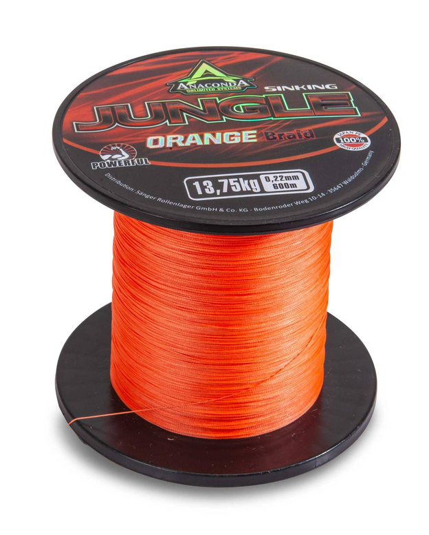 PLECIONKA ANACONDA JUNGLE ORANGE SINKING 0,22mm/600m