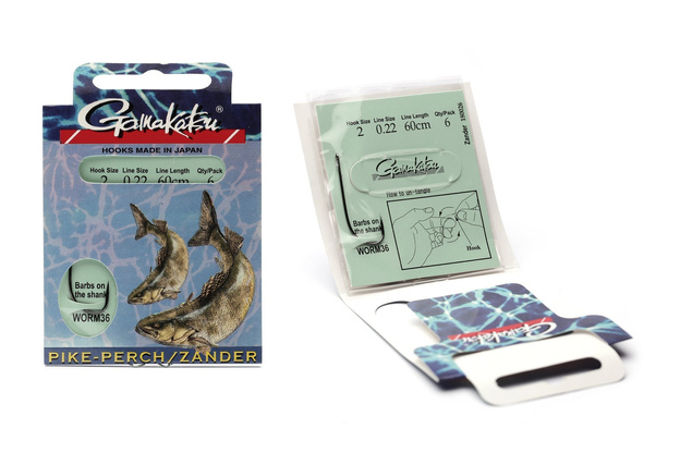 HAK Z PRZYPONEM GAMAKATSU PIKE-PERCH WORM 36 1-0,22 mm