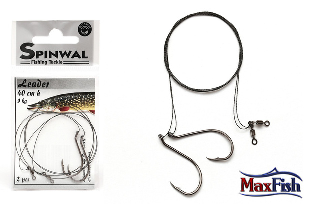 PRZYPON WOLFRAMOWY Z HAKIEM PWSH40/9KG SPINWAL 40/9KG