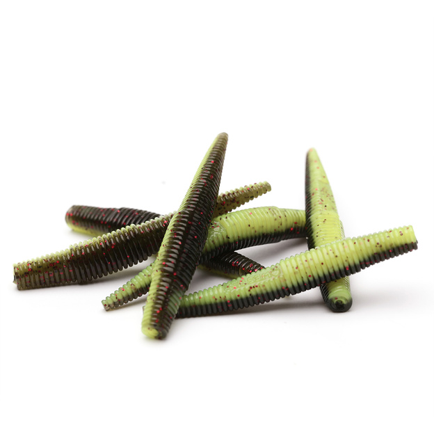 GUMY WESTIN NED WORM TPE 5,5cm/6szt - BLACK CHARTREUSE