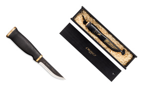 NÓŻ WĘDKARSKI MARTTIINI MOOSE BLACK IN WOODEN BOX - 19,5cm