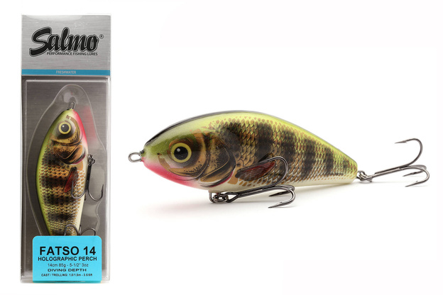 WOBLER SALMO FATSO SINKING 14cm - HOLO PERCH