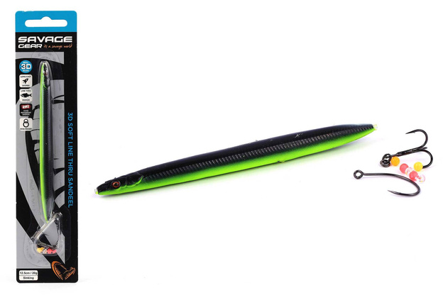 PRZYNĘTA SAVAGE GEAR 3D SOFT LINE THRU SANDEEL 12,5cm - BLACK YELLOW