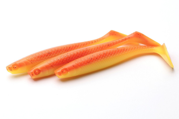 GUMA RON THOMPSON SLIM SHAD PADDLE 10cm - UV ORANGE YELLOW