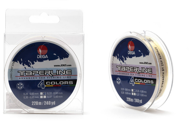 ŻYŁKA DEGA TAPER LINE 4-KOLOROWA 0,33mm-0,60mm/220m