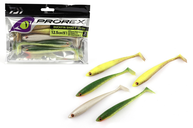 ZESTAW GUM DAIWA PROREX DUCKFIN SHAD - UV MIX 12,5cm