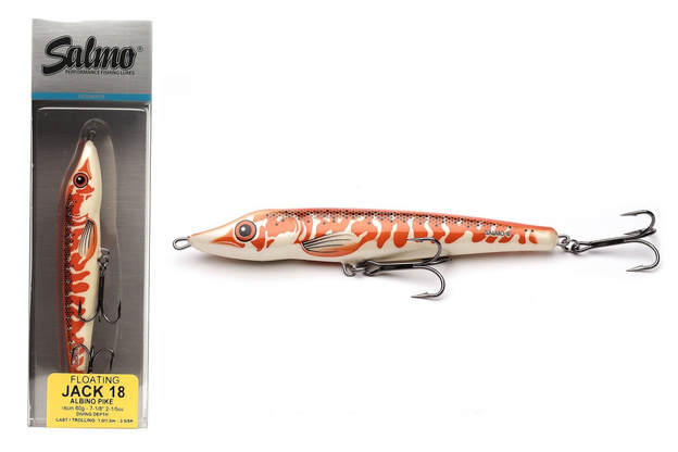 QJA009 - SALMO WOBLER JACK FLOATING 18cm - ALBINO PIKE
