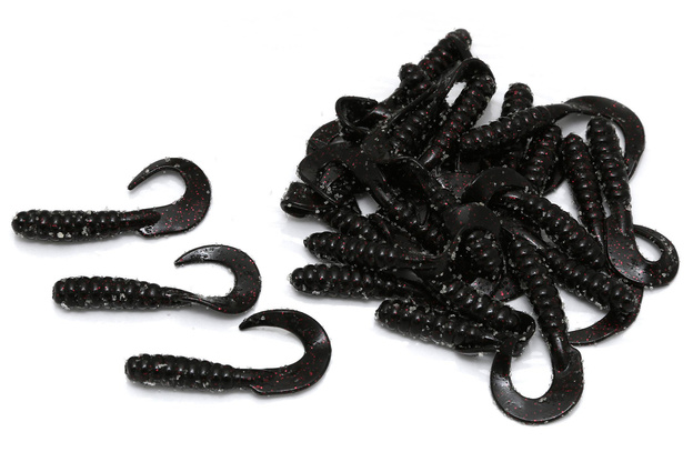GUMY YUM WALLEYE GRUB BLACK NEON 7,5cm/25szt