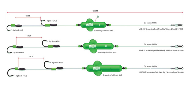 ZESTAW SUMOWY MADCAT ADJUSTA WORM SQUID - 180S/20g