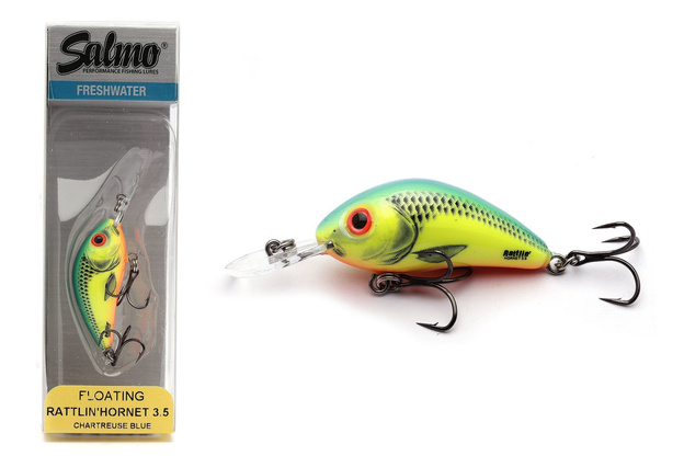 UNIKATOWY WOBLER SALMO RATTLIN HORNET F 6,5cm - CHARTREUSE BLUE