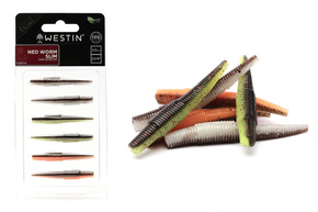 GUMY WESTIN NED WORM TPE 5,5cm/6szt - DARK WATER MIX