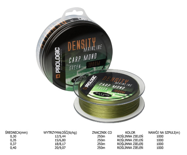 ŻYŁKA PROLOGIC DENSITY CARP - GREEN 1000m